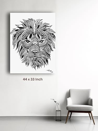 Art to Doors | Fight Like A Lion | Artist Manideepthi | Vertical | Art Prints | Home Decor | Wall Art | Gift Items | Canvas Frame