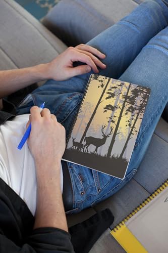 Art to Doors | Deer in the Dusk | Spiral Notebooks | A5 Size Paper | 120 Pages | 70 GSM Paper | Attractive Cover Designs
