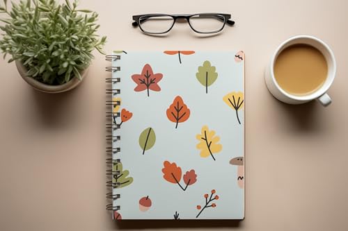 Art to Doors | Autumn Leaves Pattern | Spiral Notebooks | A5 Size Paper | 120 Pages | 70 GSM Paper | Attractive Cover Designs