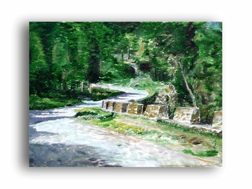 Art to Doors | The Road | Artist Ranju Patar | Rectangle | Art Print | Home Decor | Wall Decor | Gift Items | Canvas Frame