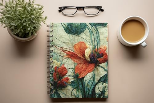 Art to Doors | Dancing Poppies | Spiral Notebooks | A5 Size Paper | 120 Pages | 70 GSM Paper | Attractive Cover Designs