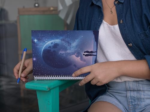 Art to Doors | Starry Night | Spiral Notebooks | A5 Size Paper | 120 Pages | 70 GSM Paper | Attractive Cover Designs