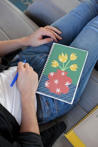Art to Doors | Polka Dot Blooms | Spiral Notebooks | A5 Size Paper | 120 Pages | 70 GSM Paper | Attractive Cover Designs