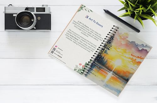 Art to Doors | Golden Hour Serenity | Spiral Notebooks | A5 Size Paper | 120 Pages | 70 GSM Paper | Attractive Cover Designs