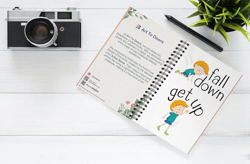 Art to Doors | Fall down get up | Spiral Notebooks | A5 Size Paper | 120 Pages | 70 GSM Paper | Attractive Cover Designs