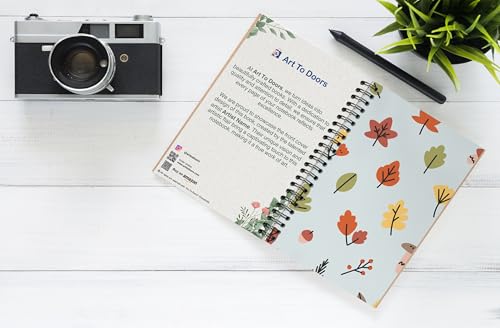 Art to Doors | Autumn Leaves Pattern | Spiral Notebooks | A5 Size Paper | 120 Pages | 70 GSM Paper | Attractive Cover Designs