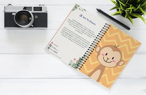 Art to Doors | Cute Monkey | Spiral Notebooks | A5 Size Paper | 120 Pages | 70 GSM Paper | Attractive Cover Designs
