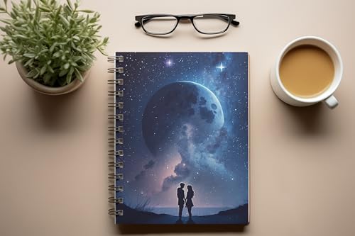 Art to Doors | Starry Night | Spiral Notebooks | A5 Size Paper | 120 Pages | 70 GSM Paper | Attractive Cover Designs