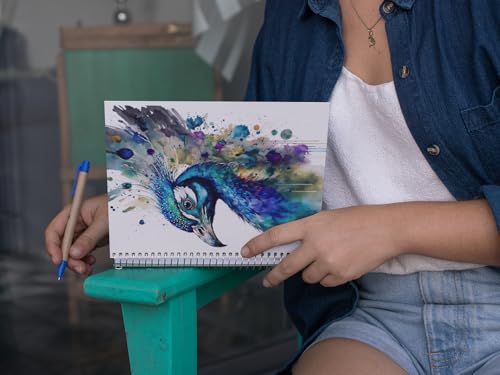 Art to Doors | Peacock Splendor | Spiral Notebooks | A5 Size Paper | 120 Pages | 70 GSM Paper | Attractive Cover Designs