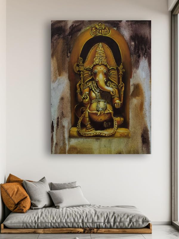 Art to Doors | Ganesha | Artist Aditi Arele | Rectangle | Art Print | Home Decor | Wall Decor | Gift Items | Canvas Frame