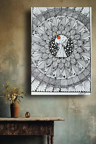 Art to Doors | Mandala | Artist Mosam Parekh | Vertical | Art Prints | Home Decor | Wall Art | Gift Items | Canvas Frame