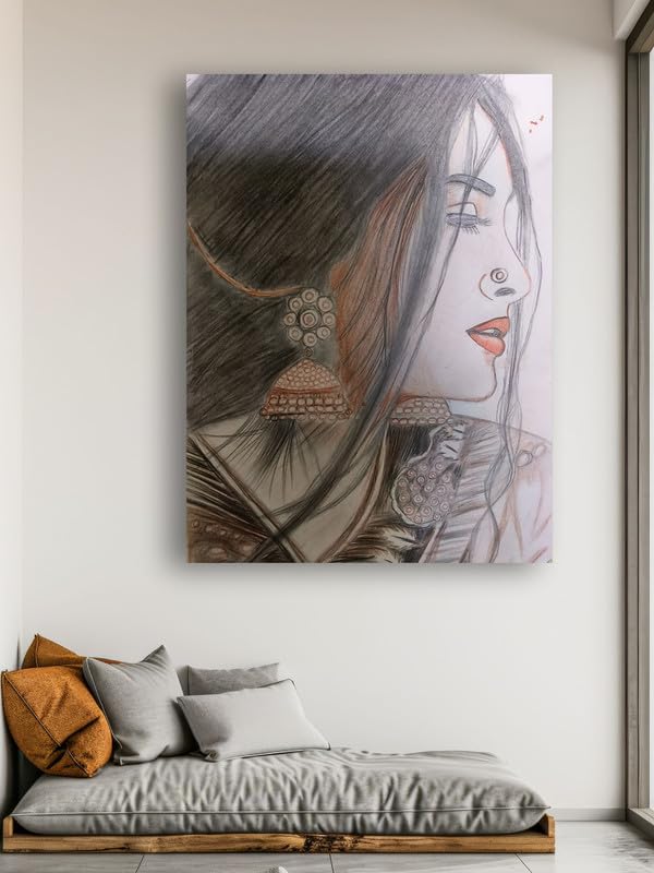 Art to Doors | Girl Panting | Artist Anupam Kumari | Rectangle | Art Print | Home Decor | Wall Decor | Gift Items | Canvas Frame
