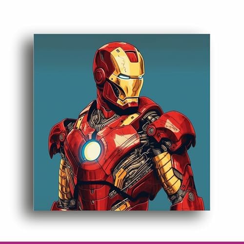 Art to Doors Legendary Iron: Iconic Super Hero Illustration on Canvas - Elevate Your Space with Superhero Style! | Personalized Gift For Anniversary, Birthday, Wedding