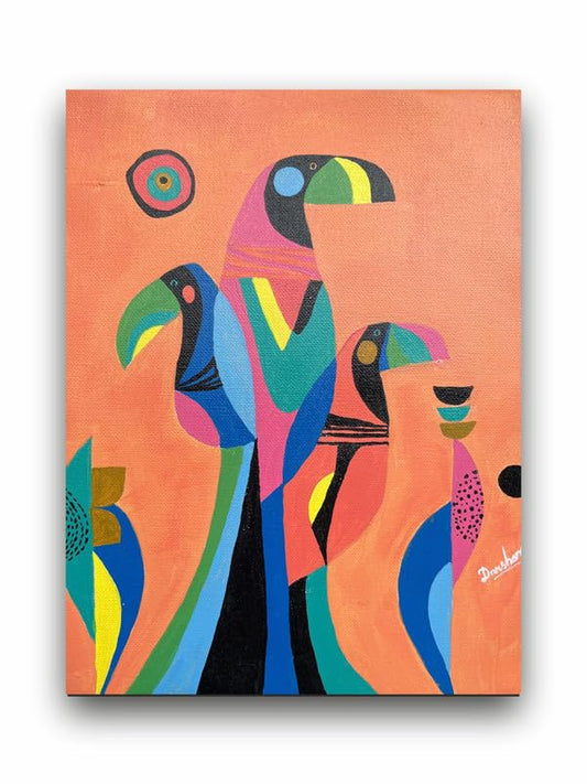 Art to Doors | Toucan Modern Art | Artist Darshana Shinde | Rectangle | Art Prints | Home Decor | Wall Art | Gift Items | Canvas Frame