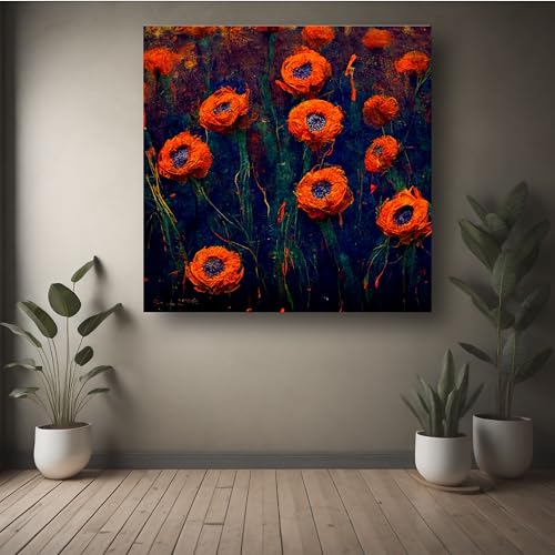 Art to Doors | Fiery Bloom | Square | Art Print | Home Decor | Wall Decor | Gifts for Women | Gifts for Men | Wall Art