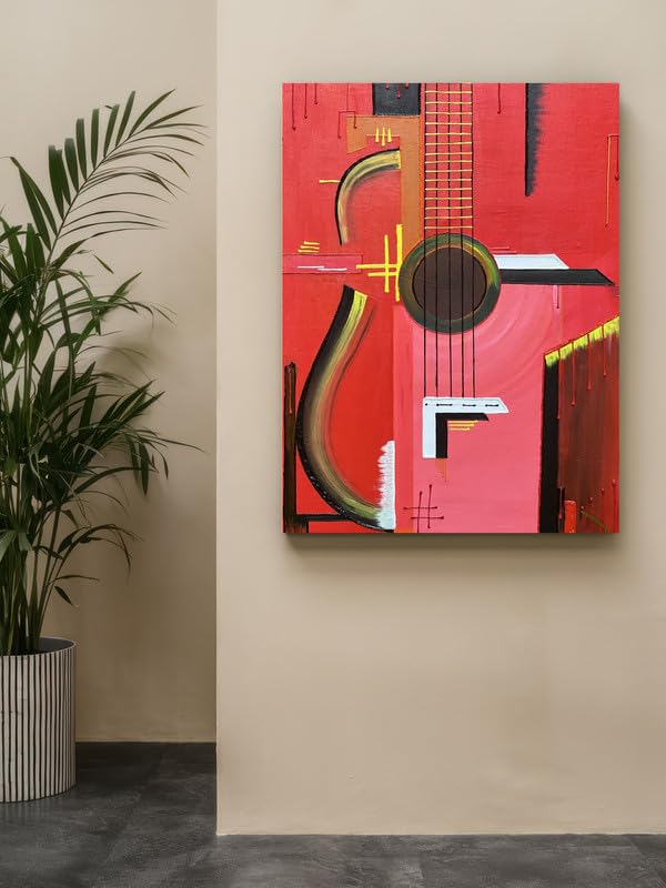 Art to Doors | Abstract Guitar | Artist Purvi Siroliya | Rectangle | Art Print | Home Decor | Wall Decor | Gift Items | Canvas Frame