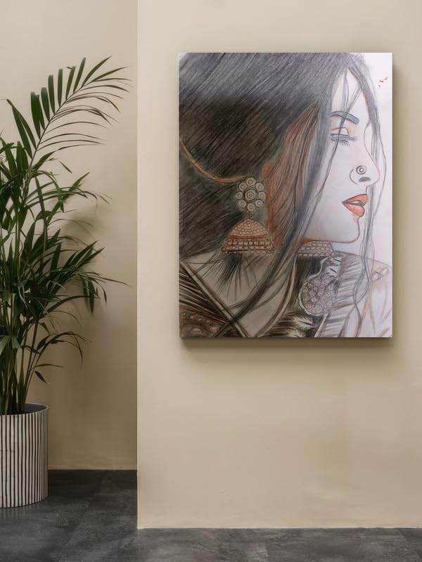 Art to Doors | Girl Panting | Artist Anupam Kumari | Rectangle | Art Print | Home Decor | Wall Decor | Gift Items | Canvas Frame