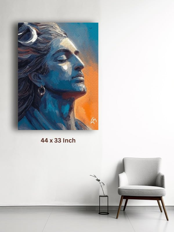 Art to Doors | Lord Shiva Canvas Wall Art | Artist Sathish Subramaniyam | Rectangle | Art Print | Home Decor | Wall Decor | Gift Items | Canvas Frame