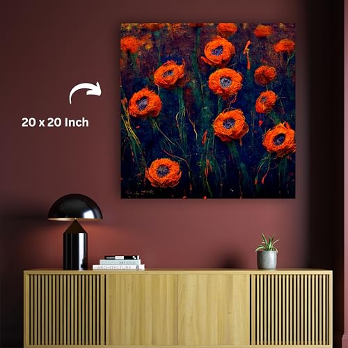 Art to Doors | Fiery Bloom | Square | Art Print | Home Decor | Wall Decor | Gifts for Women | Gifts for Men | Wall Art