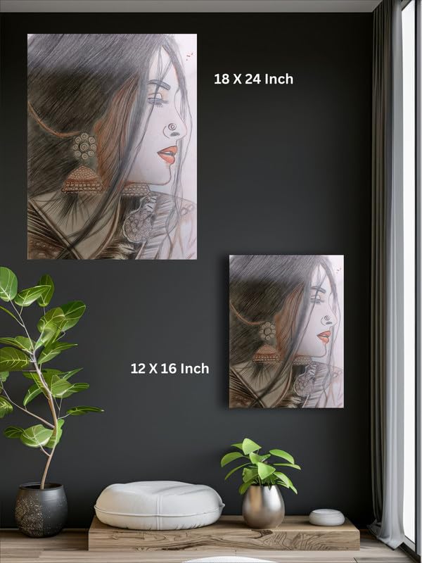 Art to Doors | Girl Panting | Artist Anupam Kumari | Rectangle | Art Print | Home Decor | Wall Decor | Gift Items | Canvas Frame