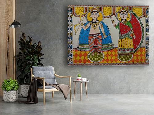 Art to Doors | Ram Sita Mithila Art | Artist Swati Vishwakarma | Horizontal | Art Prints | Home Decor | Gift Items | Wall Art | Canvas Frame