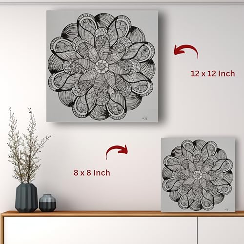 Art to Doors | Zentagles home decor piece | Square | Artist Evancy Grace | Home Decor | Wall Art | Gifts for Women | Gifts for Men | Canvas Frame