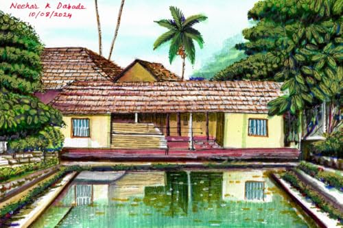 Art to Doors | The Pond | Artist Neehar Kiran Dabade | Rectangle | Art Prints | Home Decor | Wall Art | Gift Items | Canvas Frame