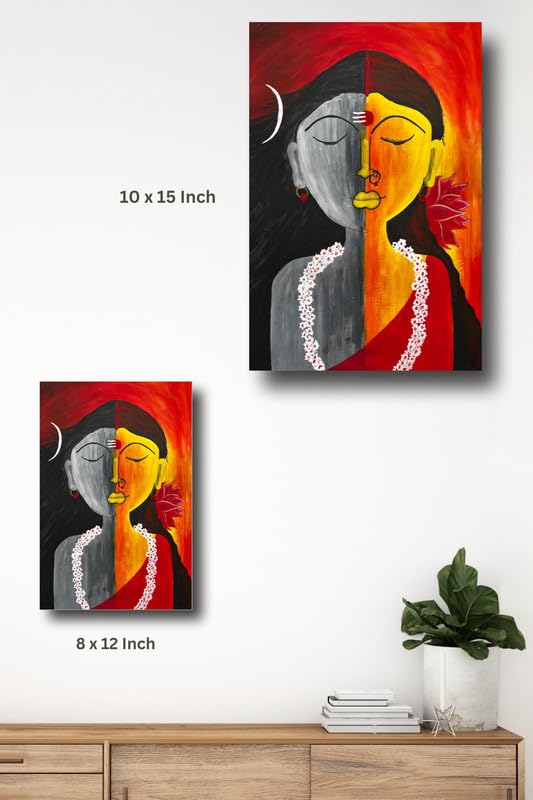 Art to Doors | Shivshakti | Artist Dr Namrata Sharma | Vertical | Art Print | Home Decor | Wall Decor | Gift Items | Wall Art | Canvas Frame
