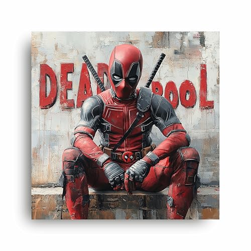 Art to Doors | Deadpool's Merc with a Mouth | Square | Art Print | Home Decor | Wall Decor | Gifts for Women | Gifts for Men | Canvas Frame