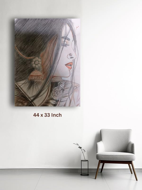Art to Doors | Girl Panting | Artist Anupam Kumari | Rectangle | Art Print | Home Decor | Wall Decor | Gift Items | Canvas Frame