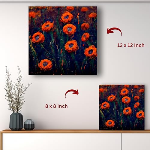 Art to Doors | Fiery Bloom | Square | Art Print | Home Decor | Wall Decor | Gifts for Women | Gifts for Men | Wall Art