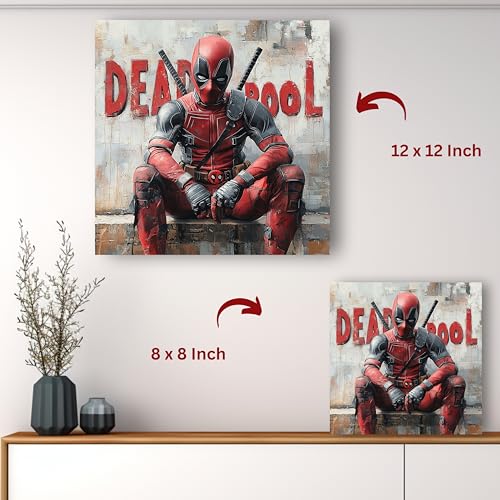 Art to Doors | Deadpool's Merc with a Mouth | Square | Art Print | Home Decor | Wall Decor | Gifts for Women | Gifts for Men | Canvas Frame