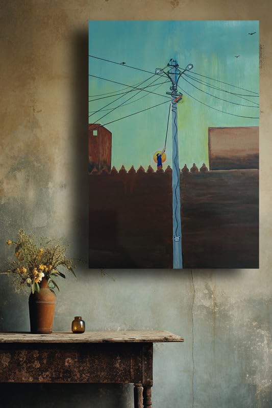 Art to Doors | Kite | Artist Ajay Pratap Singh Rathore | Rectangle | Art Print | Home Decor | Wall Decor | Gift Items | Canvas Frame