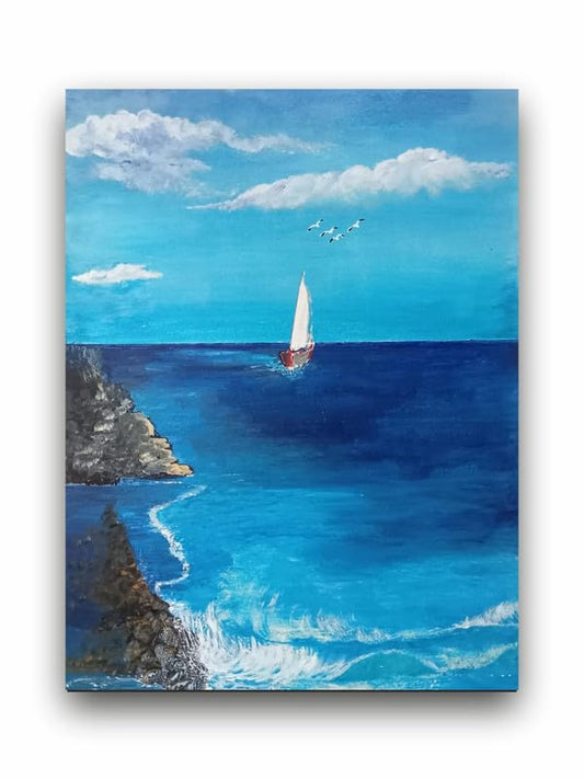 Art to Doors | Beauty Of Ocean | Artist Ravindran Krishnan | Rectangle | Art Prints | Home Decor | Wall Art | Gift Items | Canvas Frame0