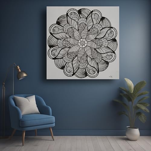 Art to Doors | Zentagles home decor piece | Square | Artist Evancy Grace | Home Decor | Wall Art | Gifts for Women | Gifts for Men | Canvas Frame