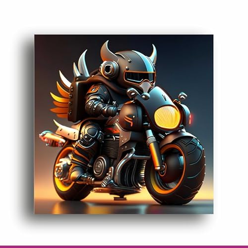 Art to Doors Freedom's Ride: Bike Rider Canvas Print - Feel the Thrill on Your Walls! | Personalized Gift For Anniversary, Birthday, Wedding, | Wall Frames For Home & Office