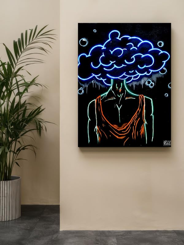 Art to Doors | Neon Blast | Artist Rachel Anita Joseph | Rectangle | Art Print | Home Decor | Wall Decor | Gift Items | Canvas Frame