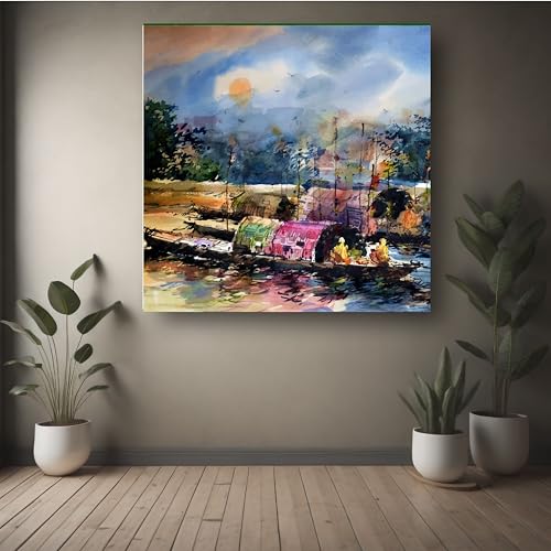 Art to Doors | Peaceful Pier | Square | Art Print | Home Decor | Wall Decor | Gifts for Women | Gifts for Men | Canvas Frame