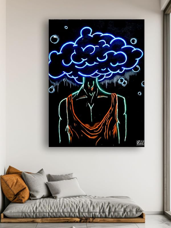 Art to Doors | Neon Blast | Artist Rachel Anita Joseph | Rectangle | Art Print | Home Decor | Wall Decor | Gift Items | Canvas Frame