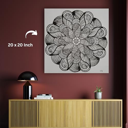 Art to Doors | Zentagles home decor piece | Square | Artist Evancy Grace | Home Decor | Wall Art | Gifts for Women | Gifts for Men | Canvas Frame