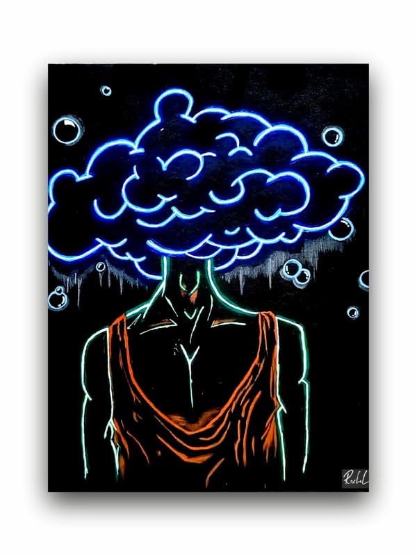 Art to Doors | Neon Blast | Artist Rachel Anita Joseph | Rectangle | Art Print | Home Decor | Wall Decor | Gift Items | Canvas Frame