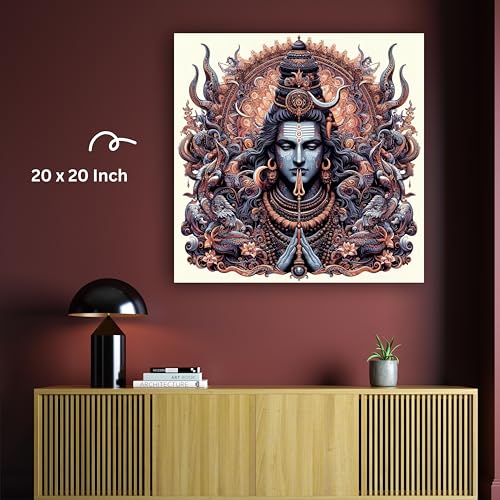 Art to Doors | Sacred Mahadev Statue Art | Square | Art Print | Home Decor | Wall Decor | Gifts for Women | Gifts for Men | Gift Items | Wall Art