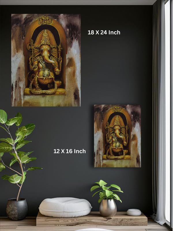 Art to Doors | Ganesha | Artist Aditi Arele | Rectangle | Art Print | Home Decor | Wall Decor | Gift Items | Canvas Frame
