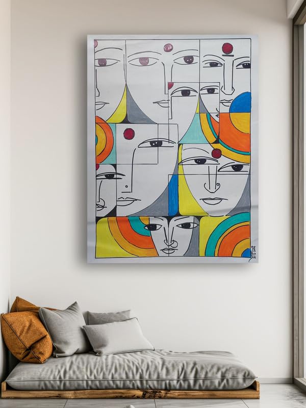 Art to Doors | The Faces | Artist Ajay Pratap Singh Rathore | Rectangle | Art Print | Home Decor | Wall Decor | Gift Items | Canvas Frame