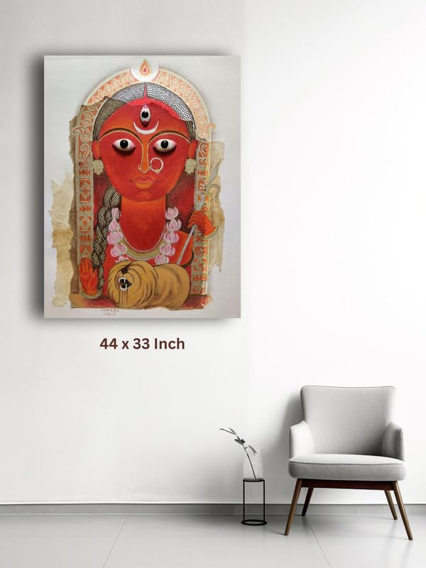 Art to Doors| Durga Devi Wall Art | Artist Shachi | Rectangle | Art Print | Home Decor | Wall Decor | Gift Items | Canvas Frame