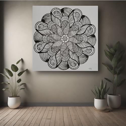 Art to Doors | Zentagles home decor piece | Square | Artist Evancy Grace | Home Decor | Wall Art | Gifts for Women | Gifts for Men | Canvas Frame
