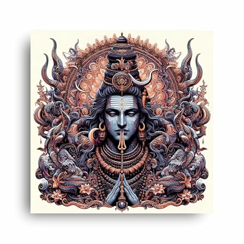 Art to Doors | Sacred Mahadev Statue Art | Square | Art Print | Home Decor | Wall Decor | Gifts for Women | Gifts for Men | Gift Items | Wall Art