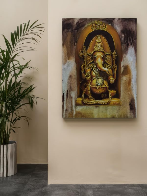 Art to Doors | Ganesha | Artist Aditi Arele | Rectangle | Art Print | Home Decor | Wall Decor | Gift Items | Canvas Frame