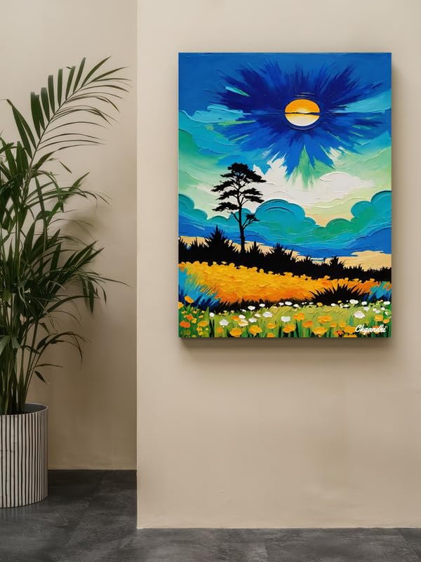 Art to Doors | Landscape A002 | Artist C K Gandhi | Rectangle | Art Print | Home Decor | Wall Decor | Gift Items | Canvas Frame