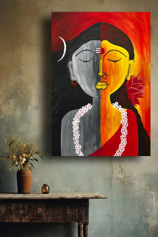 Art to Doors | Shivshakti | Artist Dr Namrata Sharma | Vertical | Art Print | Home Decor | Wall Decor | Gift Items | Wall Art | Canvas Frame